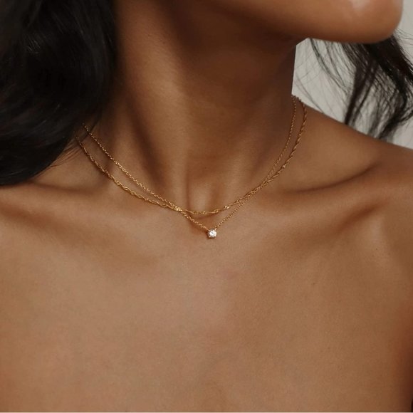14K Gold Plated Beautiful layered necklace